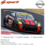 Modelauto 1:43 | Spark SGT091 | Nissan GT-R Nismo GT3 | TOMEI SPORTS 2023 #360 - T.Aoki - A.Tanaka - T.Otaki Modelauto 1:43 | Spark SGT091 | Nissan GT-R Nismo GT3 | TOMEI SPORTS 2023 #360 - T.Aoki - A.Tanaka - T.Otaki