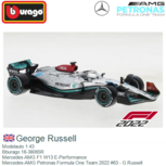 Modelauto 1:43 | Bburago 18-38065R | Mercedes AMG F1 W13 E-Performance | Mercedes-AMG Petronas Formula One Team 2022 #63 - G.Russell Modelauto 1:43 | Bburago 18-38065R | Mercedes AMG F1 W13 E-Performance | Mercedes-AMG Petronas Formula One Team 2022 #63 - G.Russell