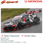 Modelauto 1:43 | Spark SGT055 | Honda NSX GT3 Mugen | ARTA Mugen 2023 #16 - N.Fukuzumi - H.Otsu Modelauto 1:43 | Spark SGT055 | Honda NSX GT3 Mugen | ARTA Mugen 2023 #16 - N.Fukuzumi - H.Otsu