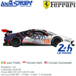 Modelauto 1:43 | Looksmart LSLM148 | Ferrari 488 GTE EVO LMGTE-AM | Iron Lynx 2022 #61 - L.Prette - V.Abril - C.Grunewald Modelauto 1:43 | Looksmart LSLM148 | Ferrari 488 GTE EVO LMGTE-AM | Iron Lynx 2022 #61 - L.Prette - V.Abril - C.Grunewald