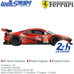 Modelauto 1:43 | Looksmart LSLM150 | Ferrari 488 GTE EVO LMGTE-AM | Spirit of Race 2022 #71 - F.Dezoteux - P.Ragues - G.Aubry Modelauto 1:43 | Looksmart LSLM150 | Ferrari 488 GTE EVO LMGTE-AM | Spirit of Race 2022 #71 - F.Dezoteux - P.Ragues - G.Aubry