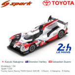 Modelauto 1:64 | Spark Y220 | Toyota Gazoo Racing TS050 Hybrid 2020 #8 - S.Buemi - K.Nakajima - B.Hartley Modelauto 1:64 | Spark Y220 | Toyota Gazoo Racing TS050 Hybrid 2020 #8 - S.Buemi - K.Nakajima - B.Hartley