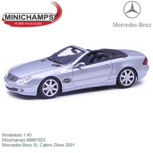 Modelauto 1:43 | Minichamps 66961923 | Mercedes Benz SL Cabrio Zilver 2001 Modelauto 1:43 | Minichamps 66961923 | Mercedes Benz SL Cabrio Zilver 2001