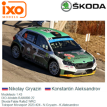 Modelauto 1:43 | IXO-Models RAM890.22 | Skoda Fabia Rally2 WRC | Toksport Movisport 2023 #24 - N.Gryazin - K.Aleksandrov Modelauto 1:43 | IXO-Models RAM890.22 | Skoda Fabia Rally2 WRC | Toksport Movisport 2023 #24 - N.Gryazin - K.Aleksandrov