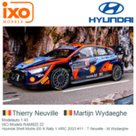 Modelauto 1:43 | IXO-Models RAM822.22 | Hyundai Shell Mobis i20 N Rally 1 WRC 2023 #11 - T.Neuville - M.Wydaeghe Modelauto 1:43 | IXO-Models RAM822.22 | Hyundai Shell Mobis i20 N Rally 1 WRC 2023 #11 - T.Neuville - M.Wydaeghe