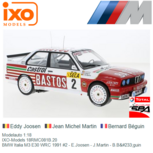 Modelauto 1:18 | IXO-Models 18RMC081B.20 | BMW Italia M3 E30 WRC 1991 #2 - E.Joosen - J.Martin - B.Béguin Modelauto 1:18 | IXO-Models 18RMC081B.20 | BMW Italia M3 E30 WRC 1991 #2 - E.Joosen - J.Martin - B.Béguin