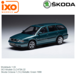 Modelauto 1:43 | IXO-Models CLC473N.22 | Skoda Octavia 1 (1U) Metallic Green 1998 Modelauto 1:43 | IXO-Models CLC473N.22 | Skoda Octavia 1 (1U) Metallic Green 1998
