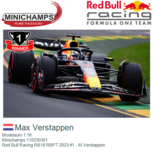 Modelauto 1:18 | Minichamps 110230301 | Red Bull Racing RB19 RBPT 2023 #1 - M.Verstappen Modelauto 1:18 | Minichamps 110230301 | Red Bull Racing RB19 RBPT 2023 #1 - M.Verstappen