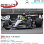 Modelauto 1:43 | Minichamps 417230344 | Mercedes AMG F1 W14 E-Performance | Mercedes-AMG Petronas Formula One Team 2023 #44 - L.Hamilton Modelauto 1:43 | Minichamps 417230344 | Mercedes AMG F1 W14 E-Performance | Mercedes-AMG Petronas Formula One Team 2023 #44 - L.Hamilton