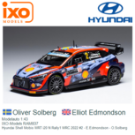 Modelauto 1:43 | IXO-Models RAM837 | Hyundai Shell Mobis WRT i20 N Rally1 WRC 2022 #2 - E.Edmondson - O.Solberg Modelauto 1:43 | IXO-Models RAM837 | Hyundai Shell Mobis WRT i20 N Rally1 WRC 2022 #2 - E.Edmondson - O.Solberg