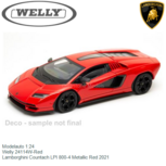 Modelauto 1:24 | Welly 24114W-Red | Lamborghini Countach LPI 800-4 Metallic Red 2021 Modelauto 1:24 | Welly 24114W-Red | Lamborghini Countach LPI 800-4 Metallic Red 2021
