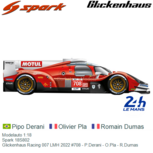 Modelauto 1:18 | Spark 18S802 | Glickenhaus Racing 007 LMH 2022 #708 - P.Derani - O.Pla - R.Dumas Modelauto 1:18 | Spark 18S802 | Glickenhaus Racing 007 LMH 2022 #708 - P.Derani - O.Pla - R.Dumas