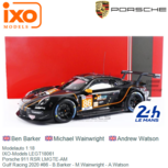 Modelauto 1:18 | IXO-Models LEGT18061 | Porsche 911 RSR LMGTE-AM | Gulf Racing 2020 #86 - B.Barker - M.Wainwright - A.Watson Modelauto 1:18 | IXO-Models LEGT18061 | Porsche 911 RSR LMGTE-AM | Gulf Racing 2020 #86 - B.Barker - M.Wainwright - A.Watson