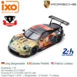 Modelauto 1:18 | IXO-Models LEGT18027 | Porsche 911 GT3 RSR LMGTE-AM | Team Project 1 2019 - J.Bergmeister - D.Perfetti - P.Lindsey Modelauto 1:18 | IXO-Models LEGT18027 | Porsche 911 GT3 RSR LMGTE-AM | Team Project 1 2019 - J.Bergmeister - D.Perfetti - P.Lindsey