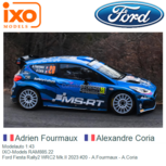 Modelauto 1:43 | IXO-Models RAM885.22 | Ford Fiesta Rally2 WRC2 Mk.II 2023 #20 - A.Fourmaux - A.Coria Modelauto 1:43 | IXO-Models RAM885.22 | Ford Fiesta Rally2 WRC2 Mk.II 2023 #20 - A.Fourmaux - A.Coria