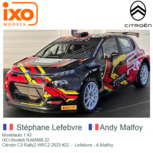 Modelauto 1:43 | IXO-Models RAM888.22 | Citroën C3 Rally2 WRC2 2023 #22 - .Lefebvre - A.Malfoy Modelauto 1:43 | IXO-Models RAM888.22 | Citroën C3 Rally2 WRC2 2023 #22 - .Lefebvre - A.Malfoy