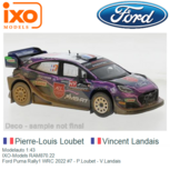 Modelauto 1:43 | IXO-Models RAM870.22 | Ford Puma Rally1 WRC 2022 #7 - P.Loubet - V.Landais Modelauto 1:43 | IXO-Models RAM870.22 | Ford Puma Rally1 WRC 2022 #7 - P.Loubet - V.Landais