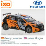 Modelauto 1:43 | IXO-Models RAM895.22 | Hyundai i20 N WRC2 2023 #25 - G.Linnamäe - J.Morgan Modelauto 1:43 | IXO-Models RAM895.22 | Hyundai i20 N WRC2 2023 #25 - G.Linnamäe - J.Morgan