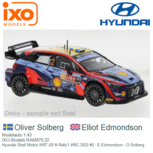Modelauto 1:43 | IXO-Models RAM875.22 | Hyundai Shell Mobis WRT i20 N Rally1 WRC 2022 #2 - E.Edmondson - O.Solberg Modelauto 1:43 | IXO-Models RAM875.22 | Hyundai Shell Mobis WRT i20 N Rally1 WRC 2022 #2 - E.Edmondson - O.Solberg