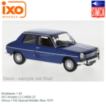 Modelauto 1:43 | IXO-Models CLC495N.22 | Simca 1100 Special Metallic Blue 1970 Modelauto 1:43 | IXO-Models CLC495N.22 | Simca 1100 Special Metallic Blue 1970