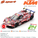 Modelauto 1:43 | Spark SG774 | KTM X-Bow GTX | Teichmann Racing 2021 #112 - C.Schöll - P.Terting - A.Soucek - D.Trebing Modelauto 1:43 | Spark SG774 | KTM X-Bow GTX | Teichmann Racing 2021 #112 - C.Schöll - P.Terting - A.Soucek - D.Trebing