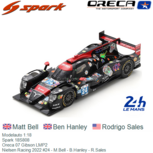 Modelauto 1:18 | Spark 18S808 | Oreca 07 Gibson LMP2 | Nielsen Racing 2022 #24 - M.Bell - B.Hanley - R.Sales Modelauto 1:18 | Spark 18S808 | Oreca 07 Gibson LMP2 | Nielsen Racing 2022 #24 - M.Bell - B.Hanley - R.Sales