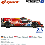 Modelauto 1:18 | Spark 18S810 | Oreca 07 Gibson LMP2 | WRT 2022 #31 - R.Frijns - R.Rast - S.Gelael Modelauto 1:18 | Spark 18S810 | Oreca 07 Gibson LMP2 | WRT 2022 #31 - R.Frijns - R.Rast - S.Gelael