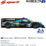 Modelauto 1:18 | Spark 18S815 | Oreca 07 Gibson LMP2 | Algarve Pro Racing 2022 #45 - R.Binder - J.Allen - S.Thomas Modelauto 1:18 | Spark 18S815 | Oreca 07 Gibson LMP2 | Algarve Pro Racing 2022 #45 - R.Binder - J.Allen - S.Thomas