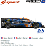 Modelauto 1:18 | Spark 18S816 | Oreca 07 Gibson LMP2 | Panis Racing 2022 #65 - J.van Uitert - N.Jamin - J.Canal Modelauto 1:18 | Spark 18S816 | Oreca 07 Gibson LMP2 | Panis Racing 2022 #65 - J.van Uitert - N.Jamin - J.Canal