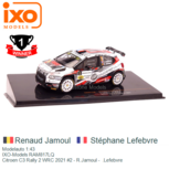 Modelauto 1:43 | IXO-Models RAM817LQ | Citroen C3 Rally 2 WRC 2021 #2 - R.Jamoul - .Lefebvre Modelauto 1:43 | IXO-Models RAM817LQ | Citroen C3 Rally 2 WRC 2021 #2 - R.Jamoul - .Lefebvre