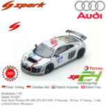 Modelauto 1:43 | Spark SG302 | Audi Sport Phoenix R8 LMS GT4 2017 #18 - P.Huisman - R.Frey - P.Terting - C.Abt Modelauto 1:43 | Spark SG302 | Audi Sport Phoenix R8 LMS GT4 2017 #18 - P.Huisman - R.Frey - P.Terting - C.Abt