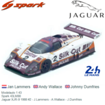 Modelauto 1:43 | Spark 43LM88 | Jaguar XJR-9 1988 #2 - J.Lammers - A.Wallace - J.Dumfries Modelauto 1:43 | Spark 43LM88 | Jaguar XJR-9 1988 #2 - J.Lammers - A.Wallace - J.Dumfries
