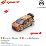 Modelauto 1:43 | Spark S5987 | Citroën DS3 WRC RC1 | DreamOne Racing 2019 #20 - M.Miele - L.Beltrame Modelauto 1:43 | Spark S5987 | Citroën DS3 WRC RC1 | DreamOne Racing 2019 #20 - M.Miele - L.Beltrame
