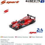 Modelauto 1:43 | Spark S7916 | Oreca 07 Gibson LMP2 | DragonSpeed 2019 #31 - A.Davidson - R.González - P.Maldonado Modelauto 1:43 | Spark S7916 | Oreca 07 Gibson LMP2 | DragonSpeed 2019 #31 - A.Davidson - R.González - P.Maldonado
