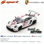 Modelauto 1:43 | Spark US122 | Porsche GT Team 911 RSR 2020 #911 - M.Campbell - F.Makowiecki - N.Tandy Modelauto 1:43 | Spark US122 | Porsche GT Team 911 RSR 2020 #911 - M.Campbell - F.Makowiecki - N.Tandy