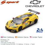 Modelauto 1:43 | Spark S8643 | Chevrolet Corvette C8.R | Corvette Racing 2022 #63 - N.Catsburg - A.Garcia - J.Taylor Modelauto 1:43 | Spark S8643 | Chevrolet Corvette C8.R | Corvette Racing 2022 #63 - N.Catsburg - A.Garcia - J.Taylor