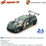 Modelauto 1:43 | Spark S8654 | Porsche 911 RSR-19 | Proton Competition 2022 #93 - M.Campbell - Z.Robichon - M.Fassbender Modelauto 1:43 | Spark S8654 | Porsche 911 RSR-19 | Proton Competition 2022 #93 - M.Campbell - Z.Robichon - M.Fassbender