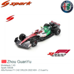 Modelauto 1:43 | Spark S8538 | Alfa Romeo F1 C42 ORLEN 2022 #24 - Z.GuanYu Modelauto 1:43 | Spark S8538 | Alfa Romeo F1 C42 ORLEN 2022 #24 - Z.GuanYu