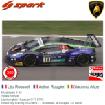 Modelauto 1:43 | Spark SB508 | Lamborghini Huracan GT3 EVO | Emil Frey Racing 2022 #19 - L.Roussell - A.Rougier - G.Altoe Modelauto 1:43 | Spark SB508 | Lamborghini Huracan GT3 EVO | Emil Frey Racing 2022 #19 - L.Roussell - A.Rougier - G.Altoe