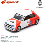Modelauto 1:43 | Spark S6155 | Renault 5 Turbo 1983 #2 - J.Lammers Modelauto 1:43 | Spark S6155 | Renault 5 Turbo 1983 #2 - J.Lammers