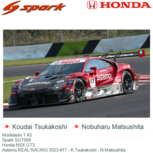 Modelauto 1:43 | Spark SGT056 | Honda NSX GT3 | Astemo REAL RACING 2023 #17 - K.Tsukakoshi - N.Matsushita Modelauto 1:43 | Spark SGT056 | Honda NSX GT3 | Astemo REAL RACING 2023 #17 - K.Tsukakoshi - N.Matsushita