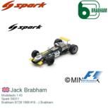 Modelauto 1:43 | Spark S8311 | Brabham BT26 1968 #18 - J.Brabham Modelauto 1:43 | Spark S8311 | Brabham BT26 1968 #18 - J.Brabham