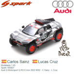 Modelauto 1:43 | Spark 18S827 | Audi Q Motorsport Q RS E-tron 2022 #202 - C.Sainz - L.Cruz Modelauto 1:43 | Spark 18S827 | Audi Q Motorsport Q RS E-tron 2022 #202 - C.Sainz - L.Cruz