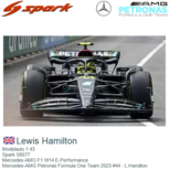 Modelauto 1:43 | Spark S8577 | Mercedes AMG F1 W14 E-Performance | Mercedes-AMG Petronas Formula One Team 2023 #44 - L.Hamilton Modelauto 1:43 | Spark S8577 | Mercedes AMG F1 W14 E-Performance | Mercedes-AMG Petronas Formula One Team 2023 #44 - L.Hamilton