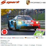 Modelauto 1:43 | Spark SG917 | Porsche 911 GT3 R | Huber Motorsport 2023 #25 - D.Fetzer - L.Kern - C.Ledogar - R.Dumas Modelauto 1:43 | Spark SG917 | Porsche 911 GT3 R | Huber Motorsport 2023 #25 - D.Fetzer - L.Kern - C.Ledogar - R.Dumas