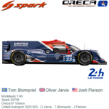 Modelauto 1:43 | Spark S8739 | Oreca 07 Gibson | United Autosport 2023 #23 - O.Jarvis - T.Blomqvist - J.Pierson Modelauto 1:43 | Spark S8739 | Oreca 07 Gibson | United Autosport 2023 #23 - O.Jarvis - T.Blomqvist - J.Pierson