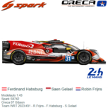 Modelauto 1:43 | Spark S8742 | Oreca 07 Gibson | Team WRT 2023 #31 - R.Frijns - F.Habsburg - S.Gelael Modelauto 1:43 | Spark S8742 | Oreca 07 Gibson | Team WRT 2023 #31 - R.Frijns - F.Habsburg - S.Gelael