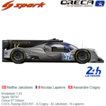 Modelauto 1:43 | Spark S8747 | Oreca 07 Gibson | COOL Racing 2023 #37 - A.Coigny - M.Jakobsen - N.Lapierre Modelauto 1:43 | Spark S8747 | Oreca 07 Gibson | COOL Racing 2023 #37 - A.Coigny - M.Jakobsen - N.Lapierre