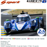 Modelauto 1:43 | Spark S8748 | Oreca 07 Gibson | GRAFF Racing 2023 #39 - G.van der Garde - P.Pilet - R.Lacorte Modelauto 1:43 | Spark S8748 | Oreca 07 Gibson | GRAFF Racing 2023 #39 - G.van der Garde - P.Pilet - R.Lacorte