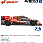 Modelauto 1:43 | Spark S8749 | Oreca 07 Gibson | Team WRT 2023 #41 - R.Andrade - L.Delétraz - R.Kubica Modelauto 1:43 | Spark S8749 | Oreca 07 Gibson | Team WRT 2023 #41 - R.Andrade - L.Delétraz - R.Kubica